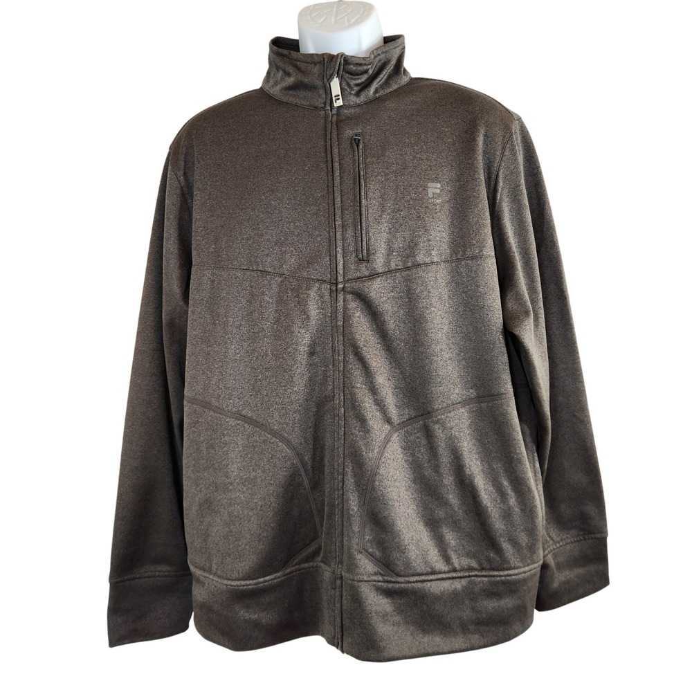 Fila‎ Sport Mens Gray Full Zip Track Jacket Athletic Fleece Size Large